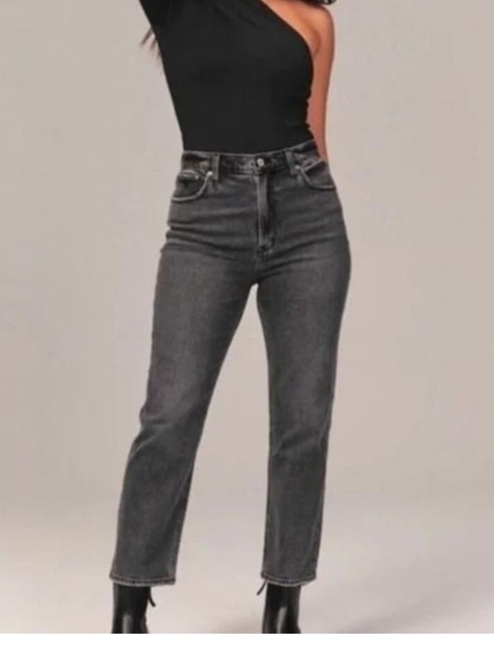 Abercrombie & Fitch Curve Love Ankle Straight Ultra High- Rise Jean